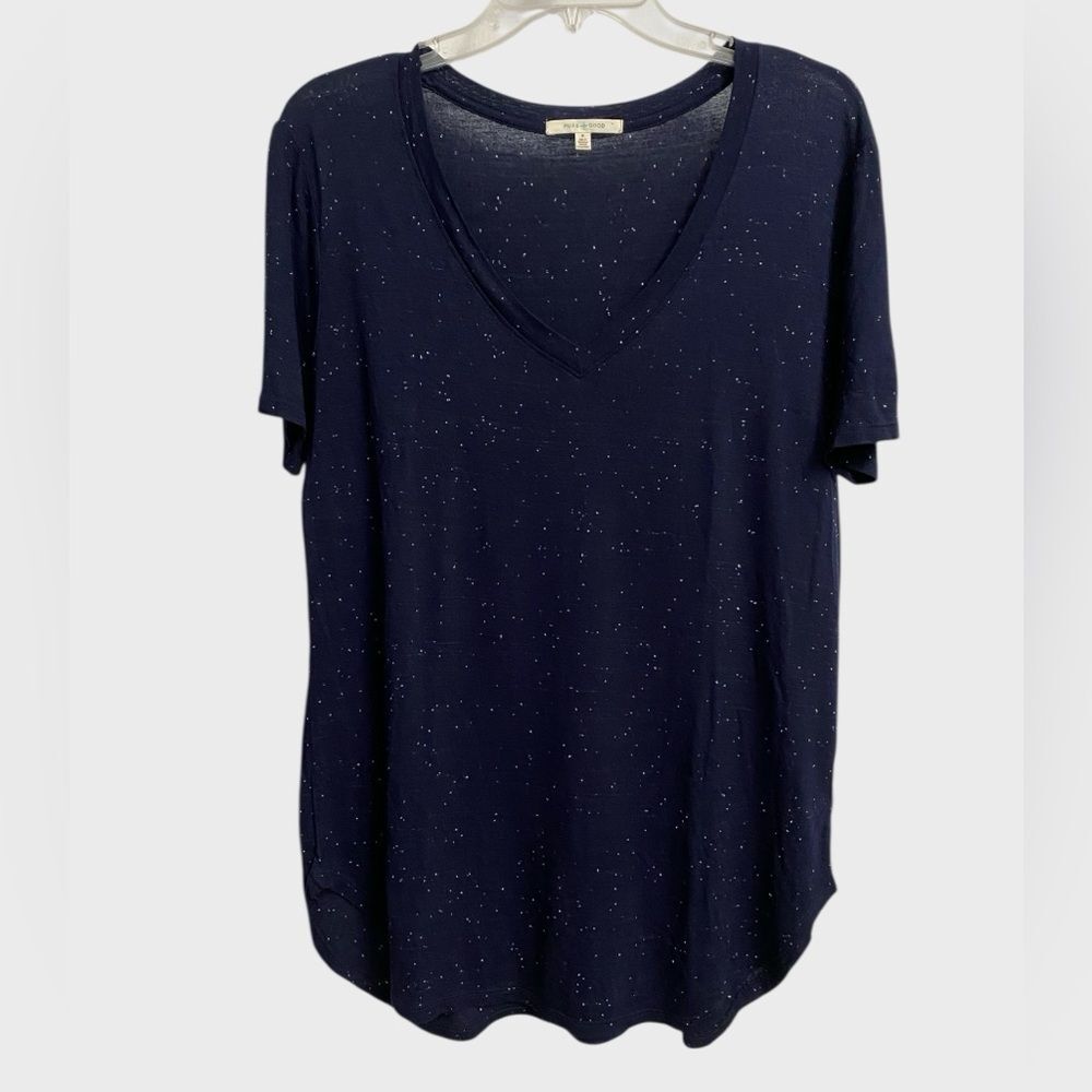 Anthropologie Pure + Good Oversized V-Neck Shirt Women's M Short Sleeve Comfy - Picture 1 of 13
